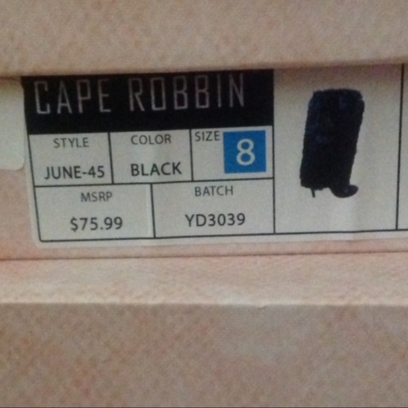 CAPE ROBBIN Black Open Toe Faux Fur Mid Calf Boot. - Picture 6 of 6